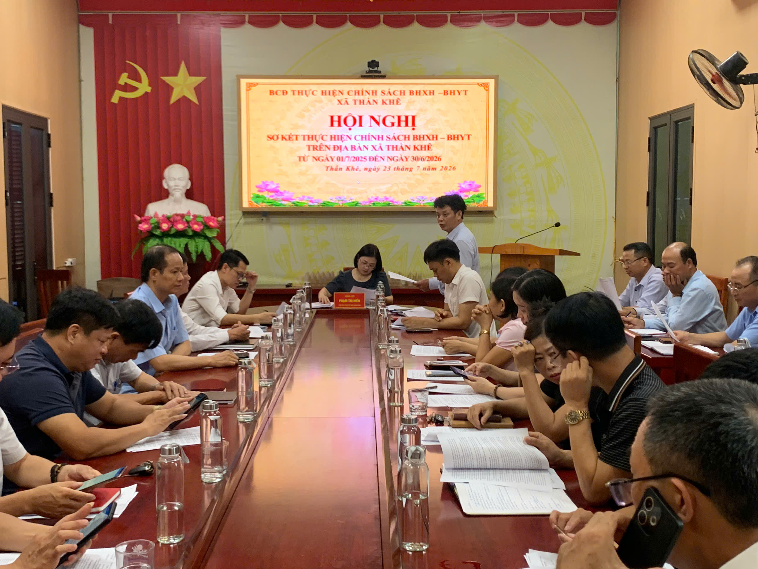 Ban chỉ đạo thực hiện chính sách BHXH, BHYT xã Thần Khê tổ chức hội nghị báo cáo kết quả hoạt động từ ngày 01/7/2025 đến ngày 30/6/2026 và phương hướng, nhiệm vụ chủ yếu 6 tháng cuối năm 2026.