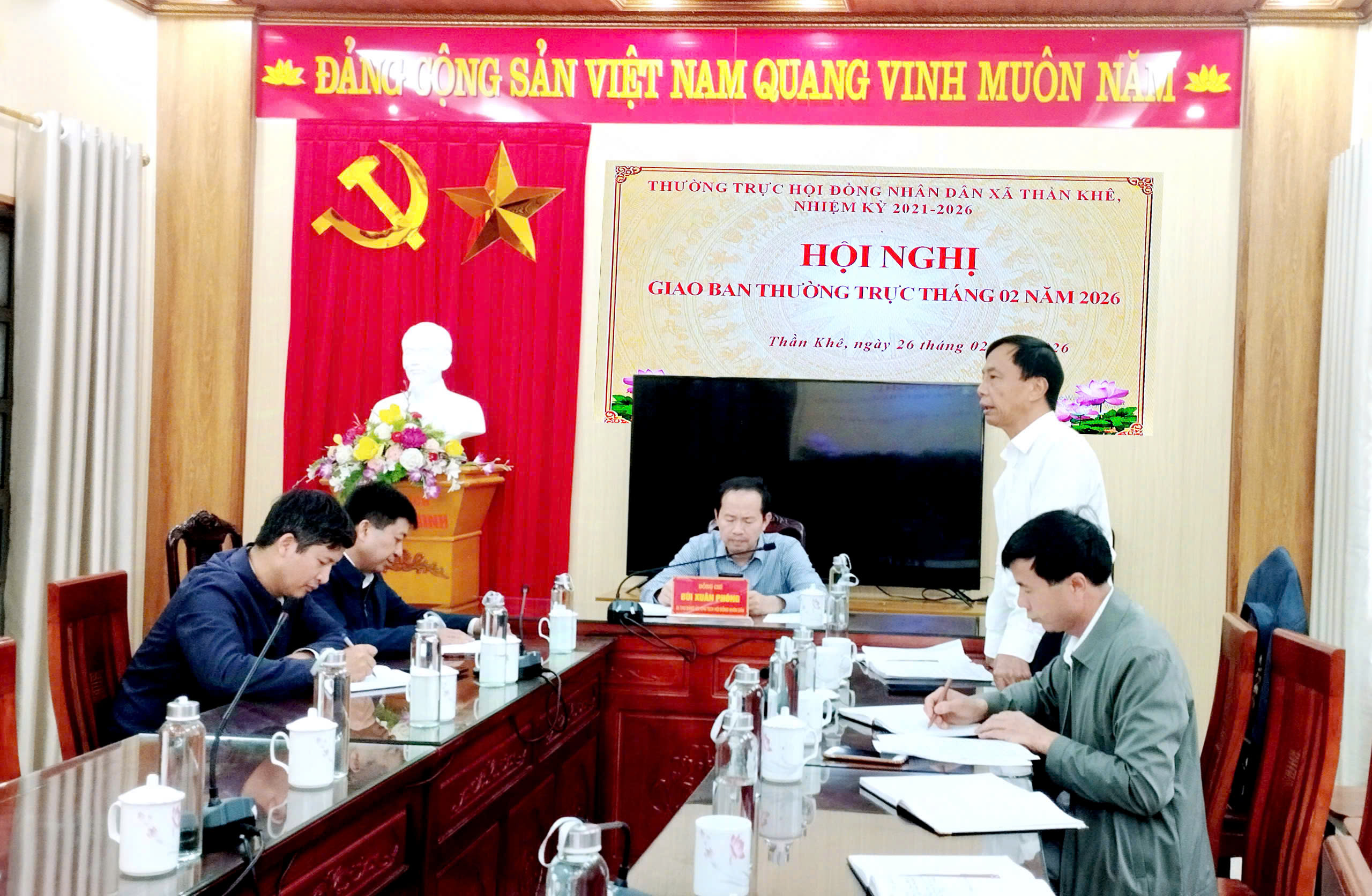 Thường trực HĐND xã Thần Khê tổ chức giao ban tháng 02/2026