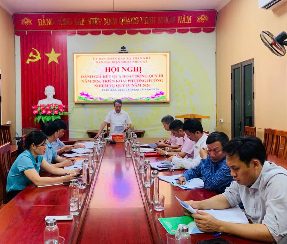 BAN ĐẠI DIỆN HĐQT NHCSXH XÃ THẦN KHÊ HỌP ĐÁNH GIÁ KẾT QUẢ HOẠT ĐỘNG QUÝ III, TRIỂN KHAI NHIỆM VỤ QUÝ IV NĂM 2026