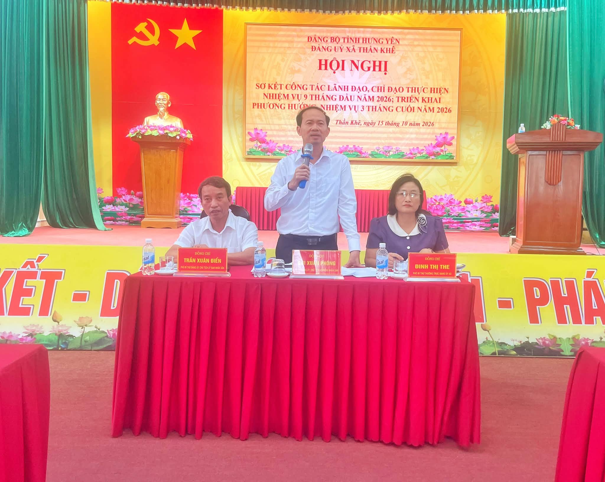 ĐẢNG ỦY XÃ THẦN KHÊ SƠ KẾT CÔNG TÁC 9 THÁNG ĐẦU NĂM, TRIỂN KHAI NHIỆM VỤ 3 THÁNG CUỐI NĂM 2026